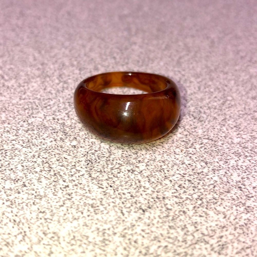 Brown marbled acrylic ring
